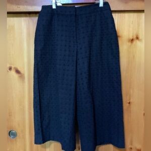 NWT DIALOGUE Style Black fully LACE SZ 8 extra wide leg, cropped pants,trendy❤️